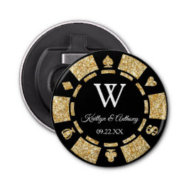 Gold Glitzer Poker Chip Casino Hochzeitsfeier Gefa Flaschenöffner