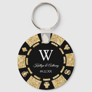 Gold Glitzer Poker Chip Casino Hochzeitsfeier Gefa Schlüsselanhänger