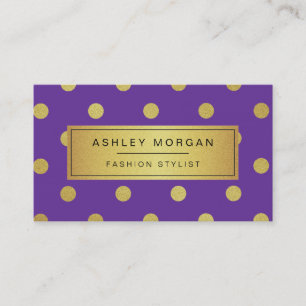 Gold Glitzer Polka Dots - Girly Lavender Lila Visitenkarte