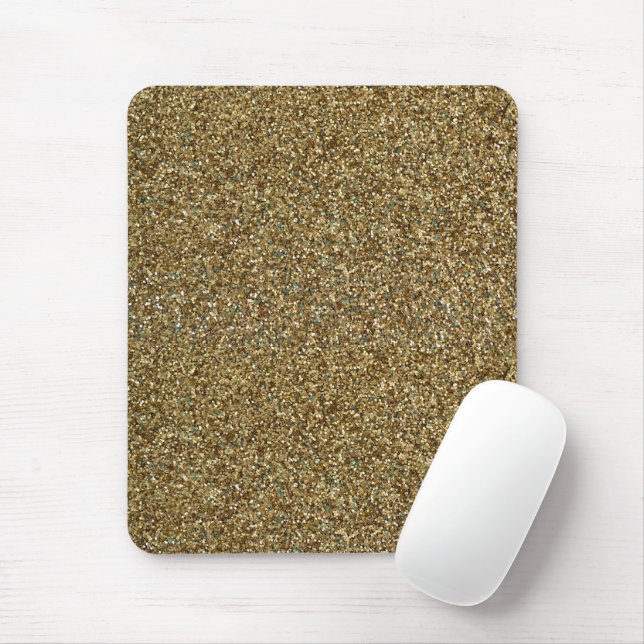 Gold Glitzer Print Metallic Mouse Pad Mousepad (Mit Mouse)