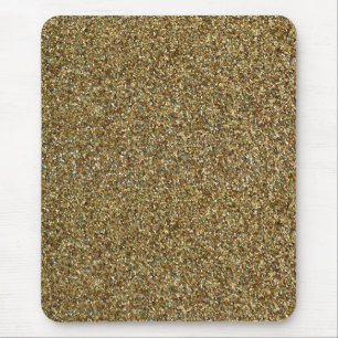 Gold Glitzer Print Metallic Mouse Pad Mousepad