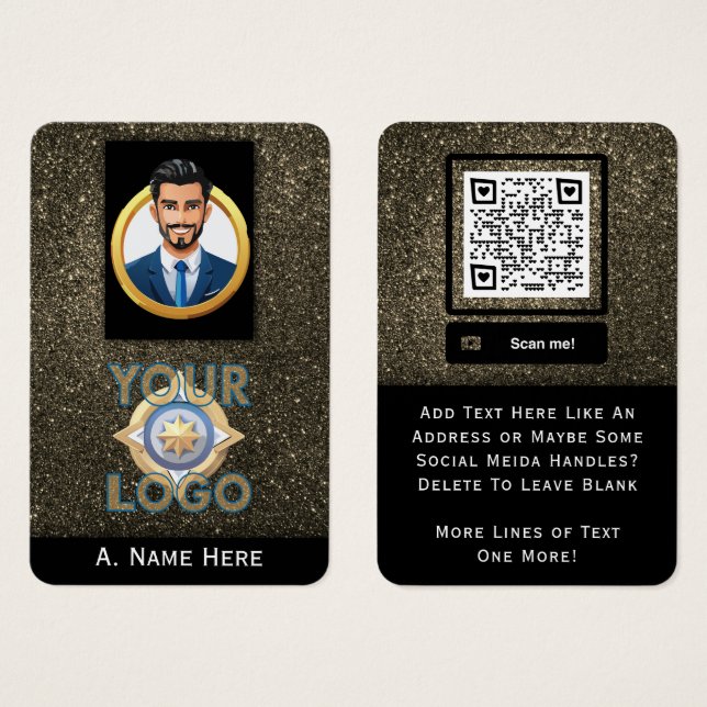 Gold Glitzer Private Security IT Beruflich (Vorne & Hinten)