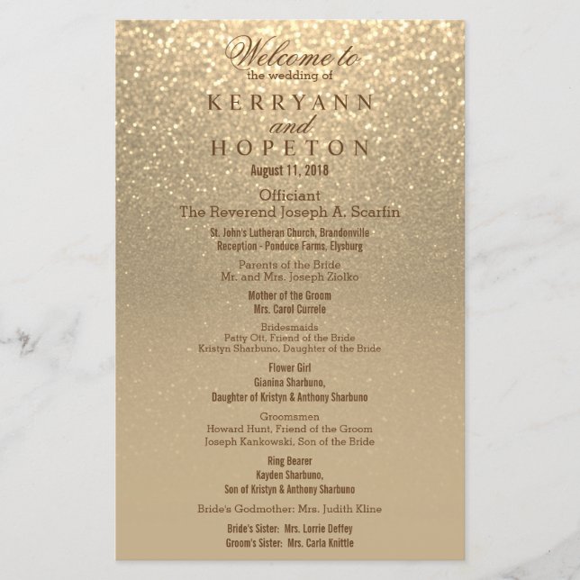 Gold Glitzer - Programm (Vorderseite)