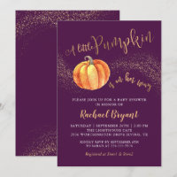 Gold Glitzer Pumpkin Lila Girl Baby Dusche