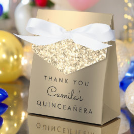 Gold Glitzer Quinceanera Save the Date Geschenkschachtel