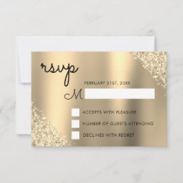 Gold Glitzer Quinceanera UAWG Einladung