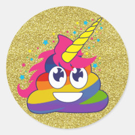 Gold Glitzer Rainbow Kackte Unicorn Emoji Stickers