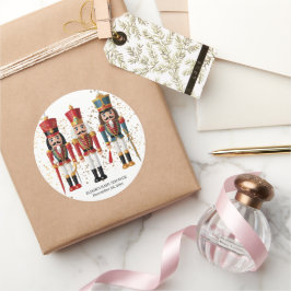 Gold Glitzer Red & Blue Nutcracker Baby Dusche Runder Aufkleber