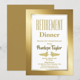 Gold Glitzer Retirement Dinner Party Einladung