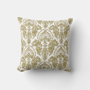Gold Glitzer Reversible Damask Kissen