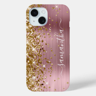 Gold Glitzer Rosa Foil Moderne Girly Signature Case-Mate iPhone Hülle