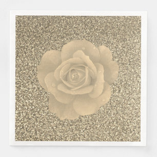 Gold Glitzer Rose Blumenzwiebeln Brautparty Hochze Serviette
