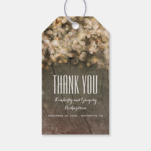 Gold Glitzer Rustikale Hochzeit Geschenkanhänger