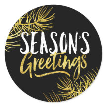 Gold Glitzer Saison Grüße Sticker