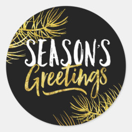 Gold Glitzer Saison Grüße Sticker