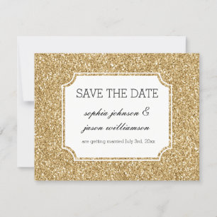 Gold Glitzer Save the Date