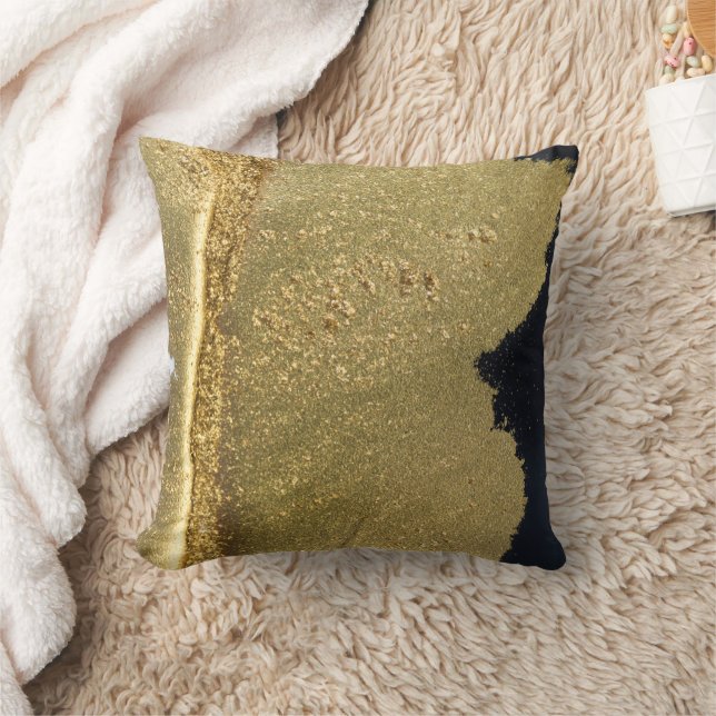 Gold Glitzer Schatten abstrakt Kissen (Decke)