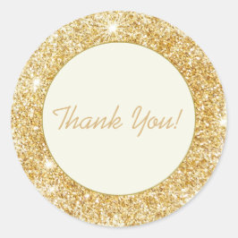 Gold Glitzer Script Vielen Dank Umschlag Aufkleber