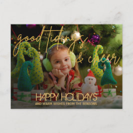 Gold Glitzer Script Weihnachten Postkarte