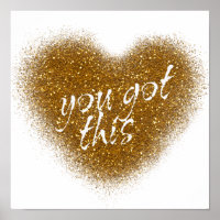 Gold Glitzer SIE GOT DIESEN Glamour Herzwand druck
