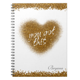 Gold Glitzer SIE GOT DIESES Heart Notebook Journal Notizblock