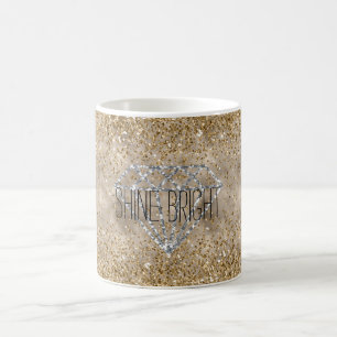 Gold Glitzer Silber Diamond Shine Hell Kaffeetasse