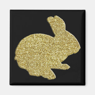 Gold Glitzer Silhouette Osterfest Magnet