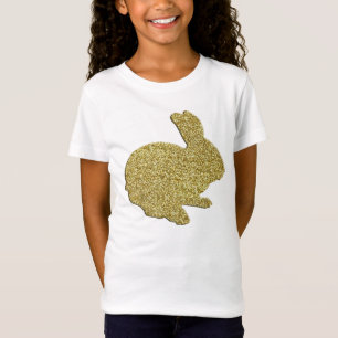 Gold Glitzer Silhouette Ostern Sonniges Shirt