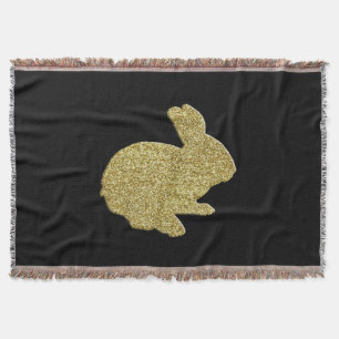 Gold Glitzer Silhouette Ostersonnenkeule Blanket Decke
