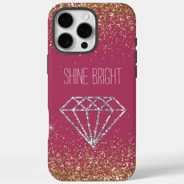 Gold Glitzer Silver Diamond Shine Bright Case-Mate iPhone Hülle (Rückseite)