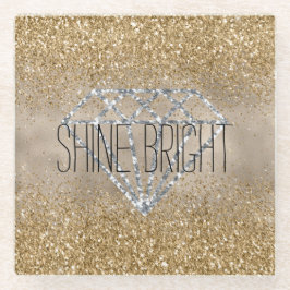 Gold Glitzer Silver Diamond Shine Bright Glasuntersetzer