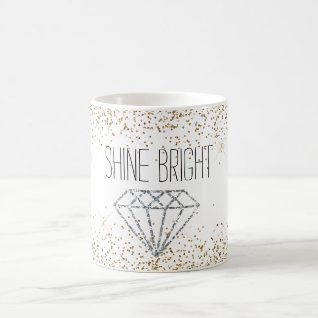 Gold Glitzer Silver Diamond Shine Bright Kaffeetasse (Mittel)