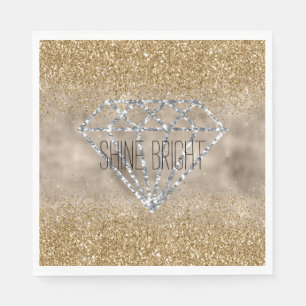 Gold Glitzer Silver Diamond Shine Bright Serviette