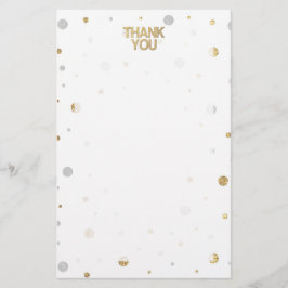 Gold Glitzer Silver Foil Print Confetti Vielen Dan Briefpapier