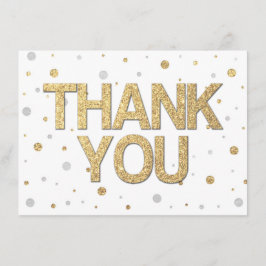 Gold Glitzer Silver Foil Print Confetti Vielen Dan Dankeskarte