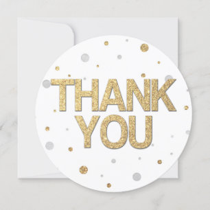 Gold Glitzer Silver Foil Print Confetti Vielen Dan Einladung