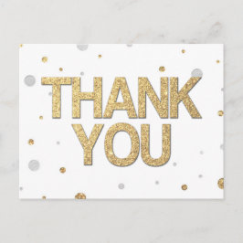 Gold Glitzer Silver Foil Print Confetti Vielen Dan Postkarte