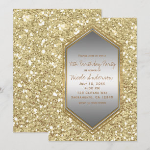 Gold Glitzer Silver Glam Geburtstagsparty Einladung