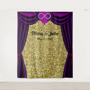 Gold Glitzer Silver Infinity Lila Vorhang Wandteppich
