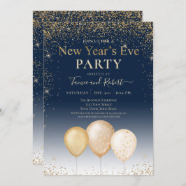 Gold Glitzer Silvester Party Einladung