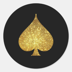Gold Glitzer Spade Symbol Sticker