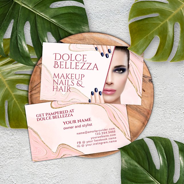 Gold Glitzer Sparkle Blush Rosa Marmormor Art Must Visitenkarte (Von Creator hochgeladen)