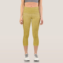 Gold Glitzer, Sparkle, Glitzer Hintergrund Capri Leggings