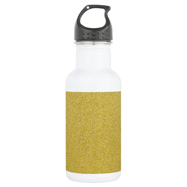 Gold Glitzer, Sparkle, Glitzer Hintergrund Edelstahlflasche (Vorderseite)