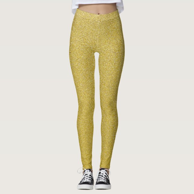 Gold Glitzer, Sparkle, Glitzer Hintergrund Leggings (Vorderseite)