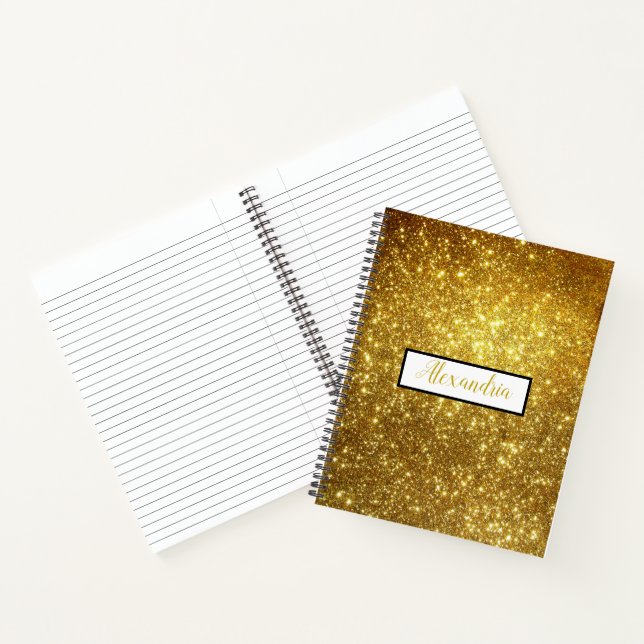 Gold Glitzer Sparkle Notizbuch (Innenseite)
