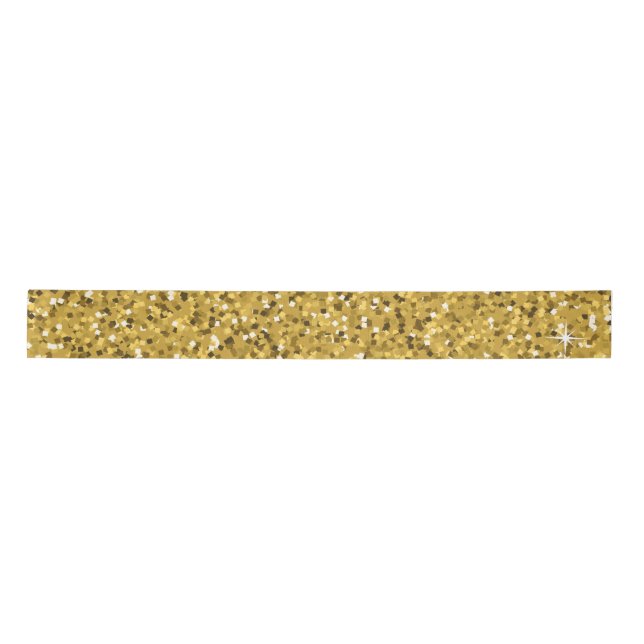 Gold Glitzer Sparkle Satinband (Vorderseite)