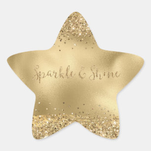 Gold Glitzer Sparkle Stern-Aufkleber