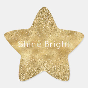 Gold Glitzer Sparkle Stern-Aufkleber