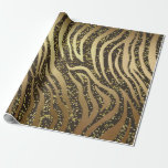 Gold Glitzer Sparkle Zebra Jungle Safari Glam Geschenkpapier<br><div class="desc">Sonderverpackungspapier</div>